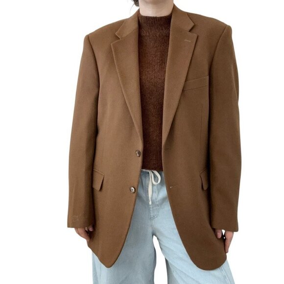 Haspel Mens Brown Tan 100% Cashmere Sport Coat Jacket Blazer Sz 42L - Picture 6 of 11
